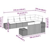  Set vrtnih kauča od 8 komada s jastučićima Crni Poli Ratan | shoptok.hr