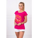 Kesi Blouse with fuchsia lip print Cijene
