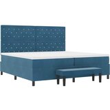  Krevet s opruga kutije Tamno plava 200 x 200 cm Baršun | shoptok.hr