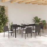  Vrtni set za objed 7 pcs Smeđa i crna PE ratan | Eponuda.com