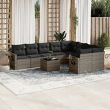  10-dijelni set vrtnih sofa od poliratana s jastucima sivi | shoptok.hr
