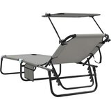  Sklopiva ležaljka za sunčanje 2 pcs Siva 190 x 57 x 81 cm | shoptok.hr