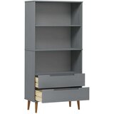  Knjižna omara MOLDE siva 85x35x170,5 cm trdna borovina, (20705820) | Shoptok.si