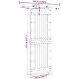 vidaXL Drsna vrata s kompletom vodil 85x210 cm trdna borovina | Shoptok.si