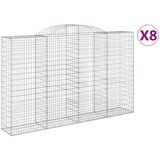  Lučne gabionske košare 8 kom 300x50x180/200cm pocinčano željezo | shoptok.hr