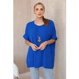 Kesi Oversized blouse with pendant cornflower blue