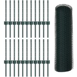  Stupovi ograde 11 kom U-kanal zelena 40 cm čelik šesterokutna ograda zelena 0.4x50 m čelik | shoptok.hr