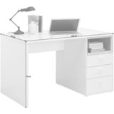 Hom`in pisalna miza leseni material bela, barve hrasta | Shoptok.si
