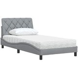  Krevet s madracem svjetlosivi 100x200 cm od tkanine | shoptok.hr