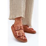 Boto Women's Sandals With Buckles And Decorative Stitching Camel Visley | shoptok.hr