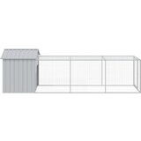 vidaXL Kavez za kokoši s igralištem svjetlosivi 117x405x123 cm čelični | shoptok.hr