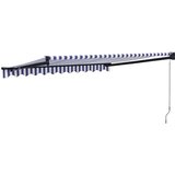 Tenda na uvlačenje plavo-bijela 3 x 2,5 m tkanina i aluminij | shoptok.hr