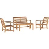  Sjedeća garnitura za vrt 4 pcs Prirodna Masivna tikovina | shoptok.hr