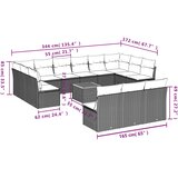  14-dijelni set vrtnih sofa s jastucima poliratan crni | shoptok.hr