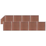  Set WPC ograda 9 kvadratnih + 1 kosa 1657 x 186 cm smeđi | shoptok.hr