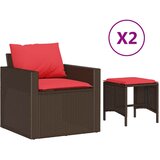  4-dijelni set vrtnih sofa od poliratana s jastucima smeđi | shoptok.hr