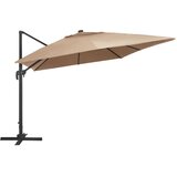  Konzolni vrtni suncobran LED sa stupom 400 x 300 cm smeđesivi | shoptok.hr