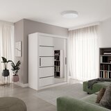 ADRK Klizni ormar MOX 160 s 2 vratima i 5 polica - BIJELA-CRNA | shoptok.hr
