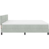 Box Spring postelja z vzmetnico svetlo siva 200x200 cm žamet | Shoptok.si