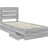  Krevetna konstrukcija Siva Sonoma 75 x 190 cm Inženjersko Drvo | shoptok.hr
