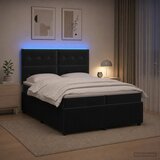  LED okvir za krevet s madracem Crna 200 x 200 cm Baršun | shoptok.hr