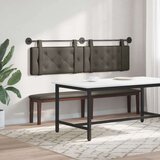  stensko vzglavje za posteljo, z LED, umetno usnje, 190 × 55 × 5cm, siva, 3424235 | Shoptok.si