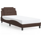  The Living Store Posteljni okvir z vzglavjem rjav 90x200 cm umetno usnje - Posteljni Okvir, (21445931) | Shoptok.si