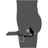 Rebel Cock & Ball Ring with RC Butt Plug Black Cene