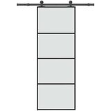 vidaXL Klizna vrata s priborom 76 x 205 cm od ESG stakla i aluminija | shoptok.hr