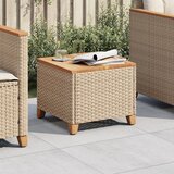  Vrtni stol bež 45 x 45 x 37 cm od poliratana i bagremovog drva | shoptok.hr