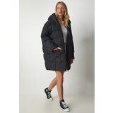  Women's Black Oversized Down Jacket with a Hoodie | shoptok.hr