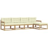 vidaXL Zunanja garnitura za sedenje 4 pcs Bela in krem Poliester, (5000280471) | Shoptok.si