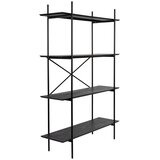 White Label Črn kovinski regal 120x180x40 cm Marcio – | Shoptok.si