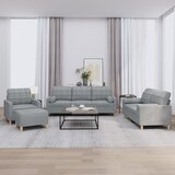 vidaXL 4-dijelni set sofa s jastucima svjetlosivi od tkanine | shoptok.hr