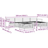 Set vanjskih sofa 6 pcs Prirodna 79 x 79 x 37 cm | shoptok.hr