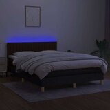  Krevet box spring s madracem LED crni 140x200 cm od tkanine | shoptok.hr