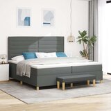  Krevet s podnicom s madracem i klupom tamno siva 200x200 cm tkanina | shoptok.hr