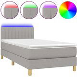  Box spring s madracem LED svjetlosivi 100x200 cm tkanina | shoptok.hr
