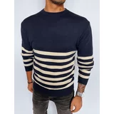 DStreet Men's Navy Blue Striped Sweater