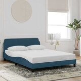  Okvir za krevet s uzglavljem Dover plavi 120 x 200 cm baršunasti | shoptok.hr