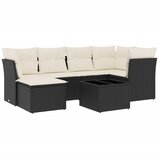  7-dijelni set vrtnih sofa od poliratana s jastucima crni Slike