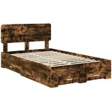  Krevetna konstrukcija s ladicama Dimljeni hrast 135 x 190 cm Smeđa 190 x 138 x 90 cm | shoptok.hr