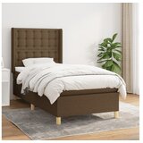 vidaXL Krevet s oprugama i madracem tamnosmeđi 90 x 190 cm od tkanine | shoptok.hr