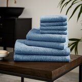Catherine Lansfield Modri hitro sušeči frotirni bombažni komplet brisač 8 ks Quick Dry – | Shoptok.si
