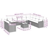 11-dijelni set vrtnih sofa poliratan s jastucima svijetlosivi | shoptok.hr