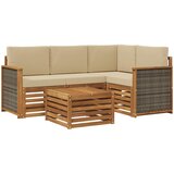  Set vanjskih sofa 5 pcs Prirodna i bež 59 x 59 x 37 cm | Eponuda.com