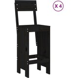 vidaXL 5-dijelni vrtni barski set crni od masivne borovine | shoptok.hr