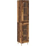  Highboard 2 pcs Staro drvo Stakl | shoptok.hr