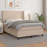  Box spring postelja z vzmetnico kapučino 140x200cm umetno usnje, (20895548) Cene