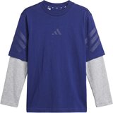 Adidas Majice z dolgimi rokavi FUTURE ICONS 2-IN-1 LONG SLEEVE T-SHIRT Modra | Shoptok.si